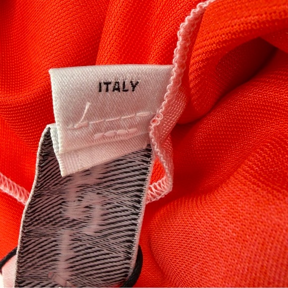 NEW NWT Oscar De La Renta Draped Abstract Vermilion Watercolor Midi Dress PS25 - Picture 8 of 14